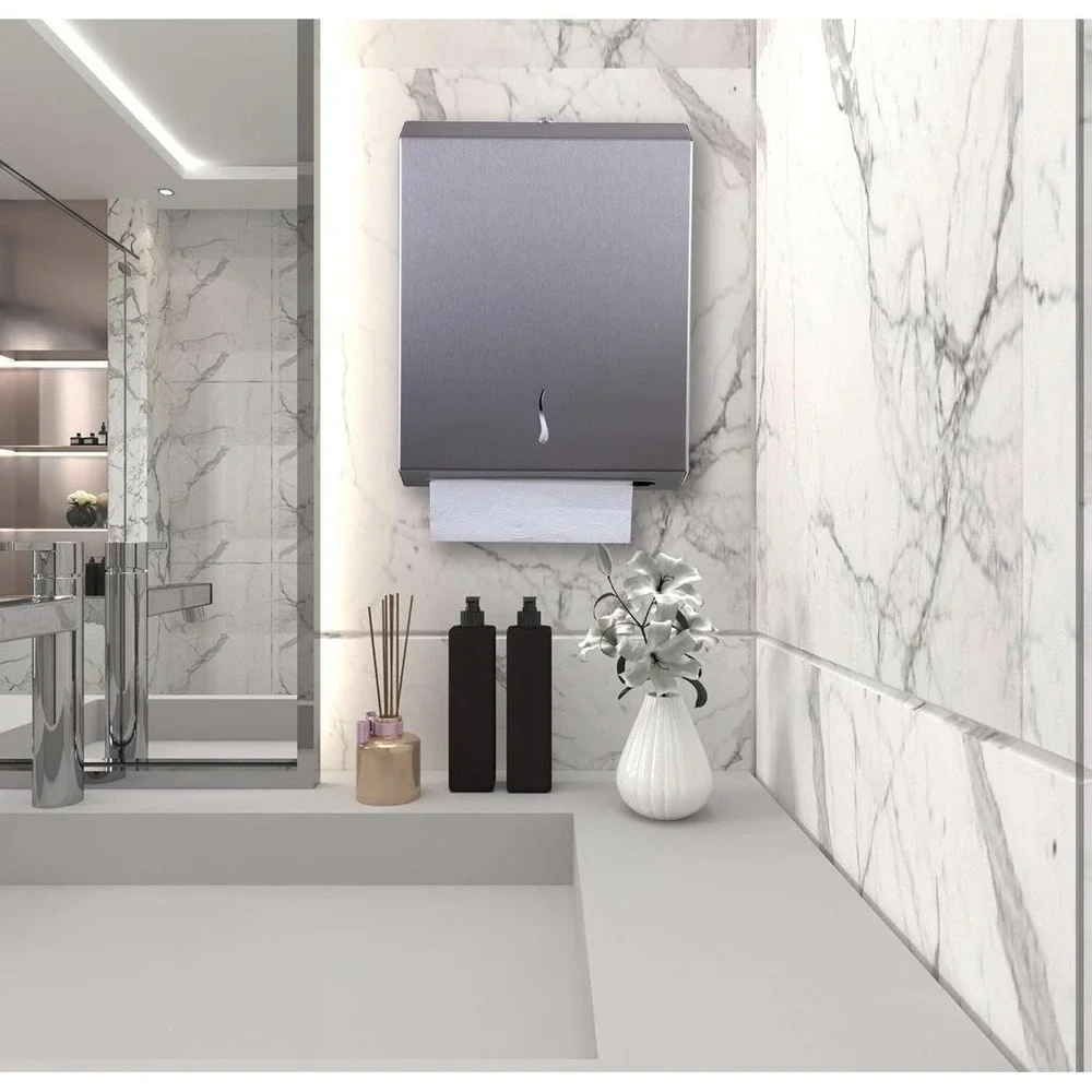 Vellora Paper Towel Dispenser‎ SS304 Stainless Steel Lock Wall Mount 400 C-Fold